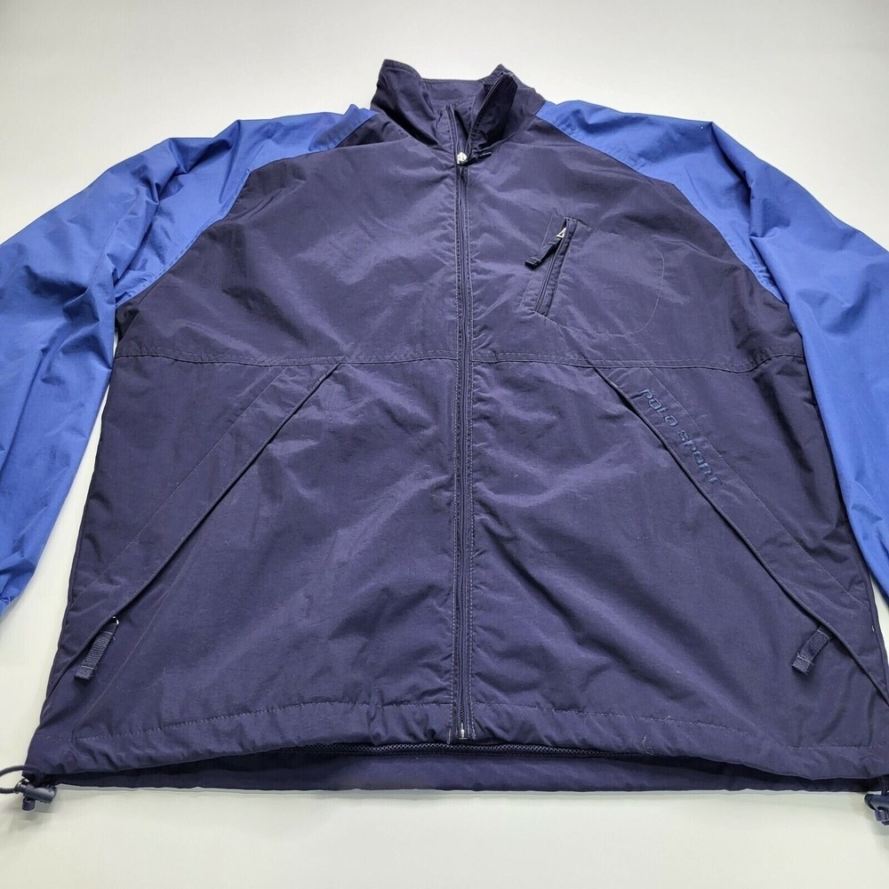 VTG Polo Sport Ralph Lauren Jacket Mens M Blue Nylon Windbreaker Mesh Lined 90s
